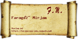 Faragó Mirjam névjegykártya
