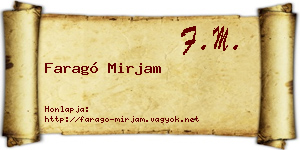 Faragó Mirjam névjegykártya