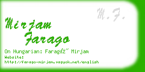 mirjam farago business card